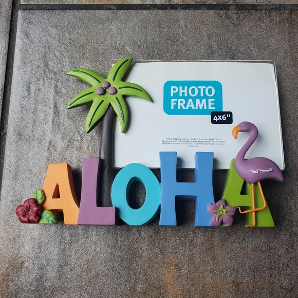 Kohl's Other - Aloha Photo Frame 6x4 Kohls Horizontal Picture Frame Colorful Palm Tree Flamingo